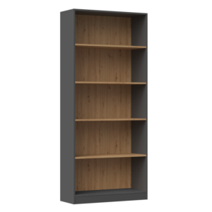 REGAŁ 80CM SZAFKA R80 NA KSIĄŻKI SEGREGATORY KOLOR ANTRACYT DĄB ARTISAN DO DOMU DO BIURA