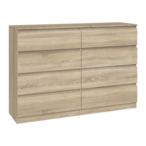 DUŻA KOMODA SZAFKA 8 SZUFLAD 140CM * DĄB SONOMA DO DOMU DO BIURA