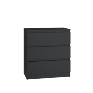 KOMODA SZAFKA STOLIK 3 SZUFLADY MALWA M3 CZARNY DO DOMU DO BIURA