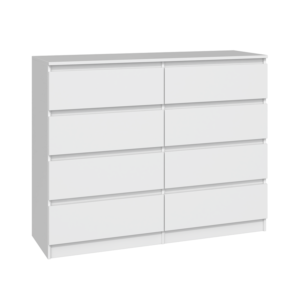 DUŻA KOMODA SZAFKA 8 SZUFLAD 120CM KOLOR BIAŁY DO DOMU DO BIURA