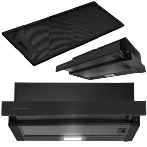 OKAP PODSZAFKOWY BERDSEN BT-238 TELESKOPOWY KUCHENNY 50 KOMINOWY CZARNY