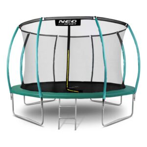 TRAMPOLINA OGRODOWA DLA DZIECI 374cm 12ft Z SIATKĄ ZEWNĘTRZNĄ Z DRABINKĄ METALOWĄ NEOSPORT