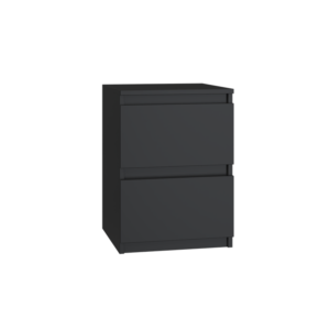 SZAFKA NOCNA MALWA M2 CZARNA KOMODA 2 SZUFLADY STOLIK NOCNY