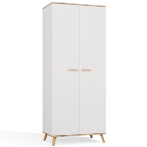SZAFA UBRANIOWA OLYMPO 2D BIAŁA DĄB ARTISAN 80 CM