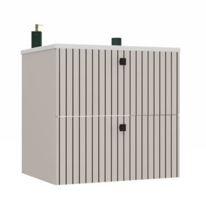 SZAFKA POD UMYWALKĘ TIGO 60 2S KASZMIR RYFLOWANY FRONT + UMYWALKA